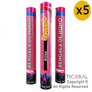 BENGALA DE HUMO ROSA BOMBUCHA x 5 UNIDADES